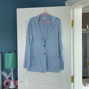 J. Crew Light Blue Open Cardigan Sweater